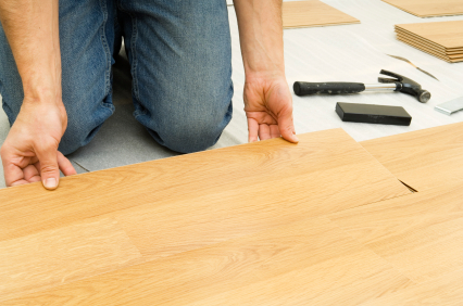 Flooring installation in progress by Duggins Services