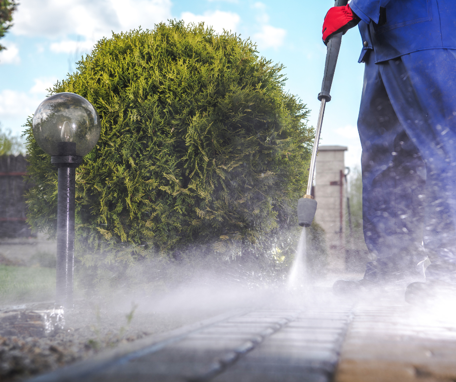 Pressure washing prep work